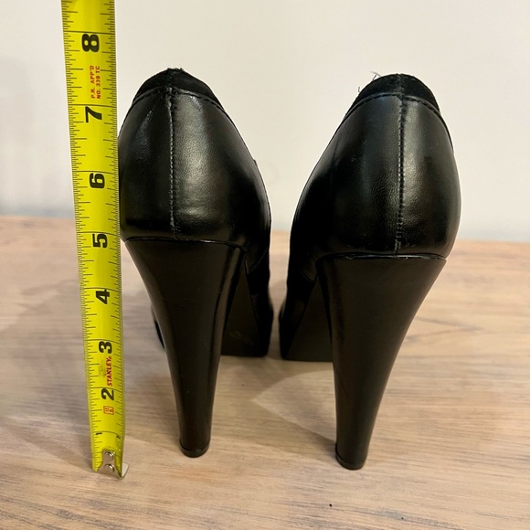 Colin Stuart Black Leather And Suede High Heel Lace-Up Booties - Picture 5 of 10